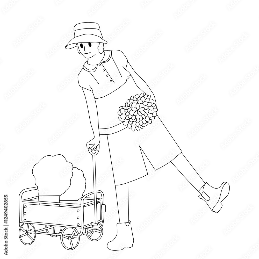 Obraz premium woman with a dog