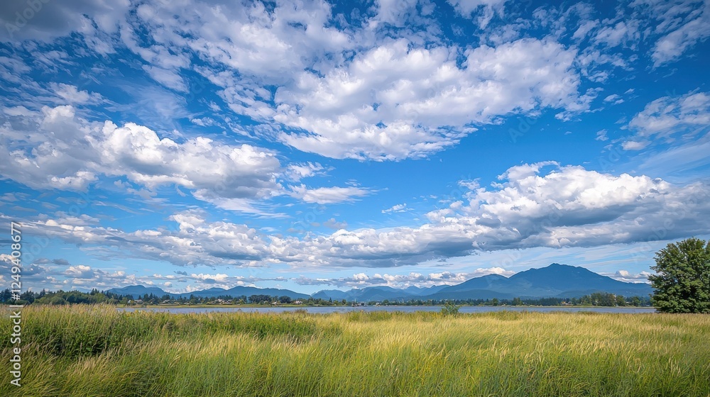 Expansive field of tall grass swaying gently in the breeze under a clear blue sky Expansive field of tall grass swaying gently in the breeze under a clear blue sky