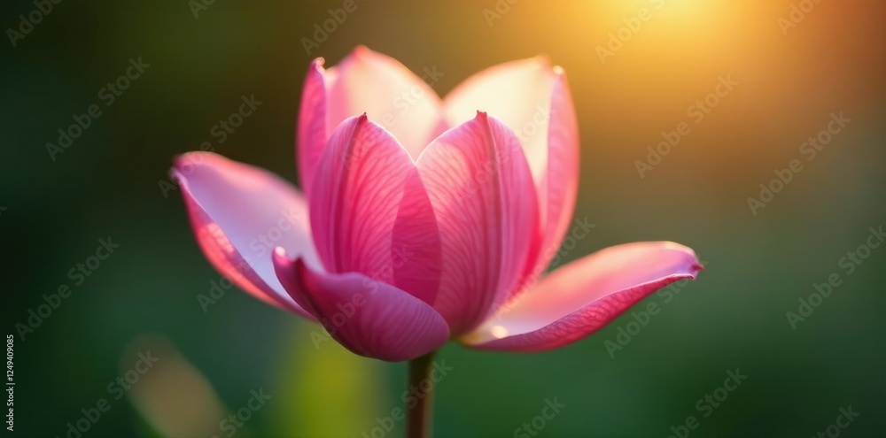 Delicate flower petals unfolding in the morning light, growth, soft, delicate Delicate flower petals unfolding in the morning light, growth, soft, delicate