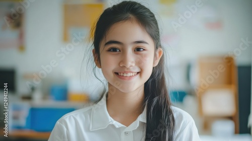 Free Download happy asian teen girl smiling portrait - GFXLoad