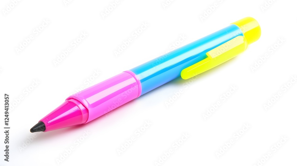 A bright neon highlighter marker, clean white background, transparent isolate A bright neon highlighter marker, clean white background, transparent isolate