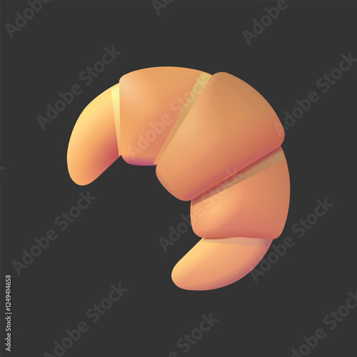 Croissant Vector Illustration - Simple Pastry Icon & Emoji Design