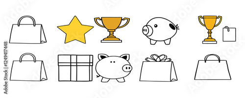 Reward & Bonus Icons Set ⭐ Free & Premium Vector Downloads