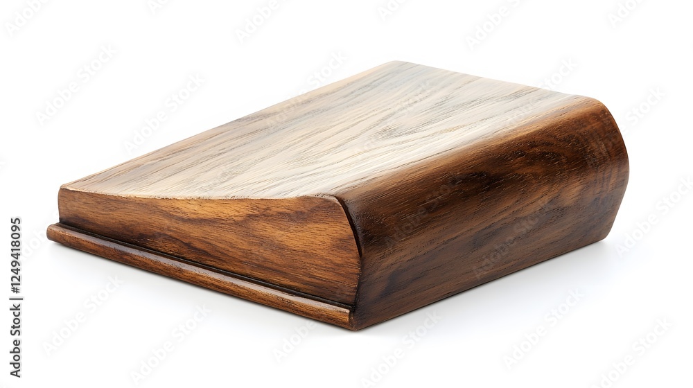 A wooden bookend, isolated with a white background A wooden bookend, isolated with a white background