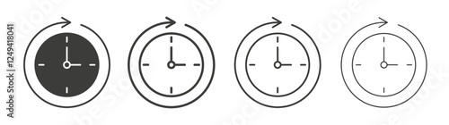 Time forward icons set vectors graphic designs