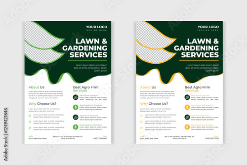 Lawn care social media post promotion template design