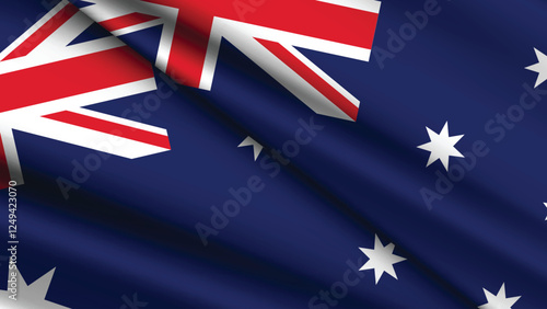 National Background of AUSTRALIA Featuring Two Wavy Flags