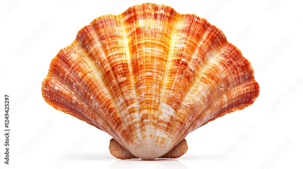 A beautiful seashell from the beach, clean white background, transparent isolate A beautiful seashell from the beach, clean white background, transparent isolate