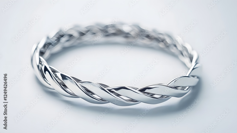 Naklejka premium A delicate silver bracelet, isolated on a white background