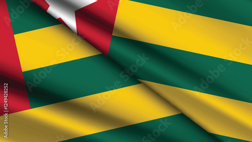 National Background of TOGO Featuring Two Wavy Flags