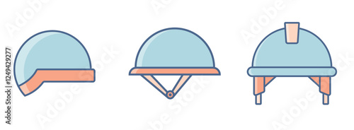 Set of Construction and Safety Helmet Icons