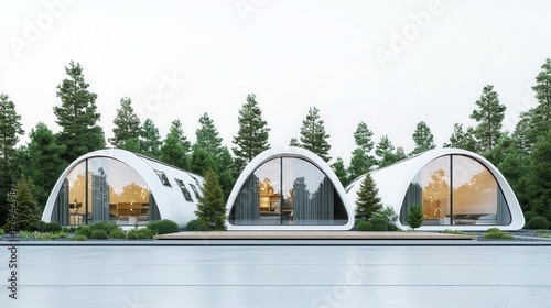 Futuristic selfsustaining ecohomes recycling and purifying their own water supply photo