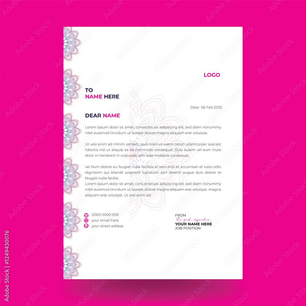 Modern creative cleanLetterhead Design Template by Mandala Modern creative cleanLetterhead Design Template by Mandala