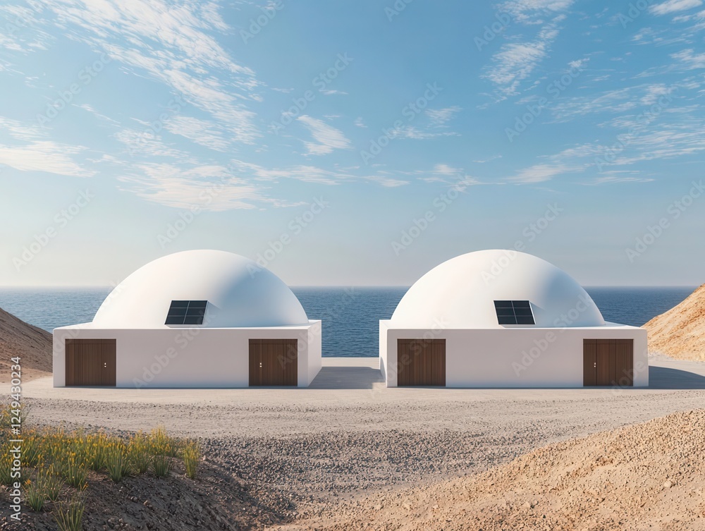 Solar desalination domes providing clean water for remote coastal communities Solar desalination domes providing clean water for remote coastal communities