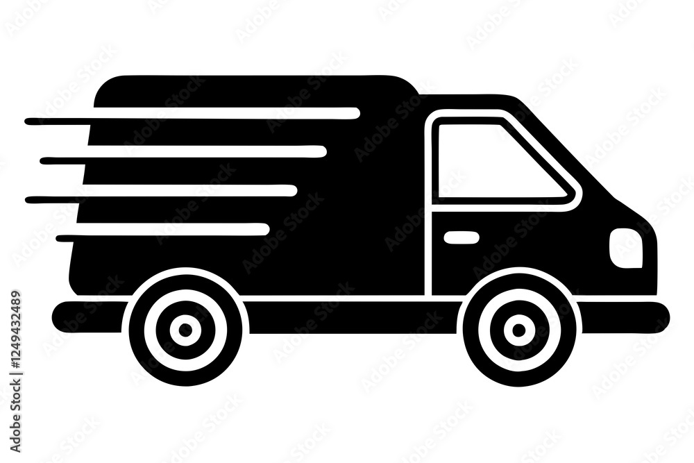 Fast Shipping Delivery Truck Icon - Flat Design for Apps and Websites Fast Shipping Delivery Truck Icon - Flat Design for Apps and Websites