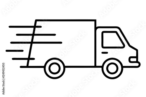 Fast Shipping Delivery Truck Icon - Flat Design for Apps and Websites