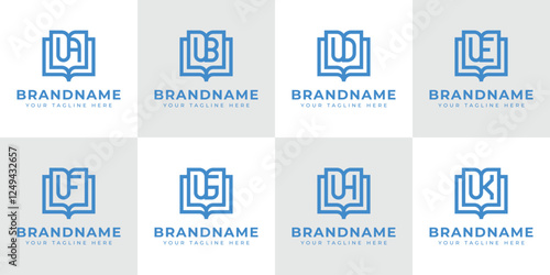 Letters UA UB UD UE UF UG UH UK Book Logo, symbolizing knowledge, education, and growth