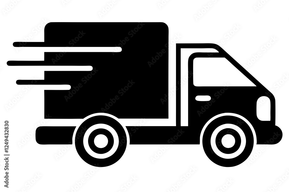 Fast Shipping Delivery Truck Flat Icon for Apps and Websites Fast Shipping Delivery Truck Flat Icon for Apps and Websites