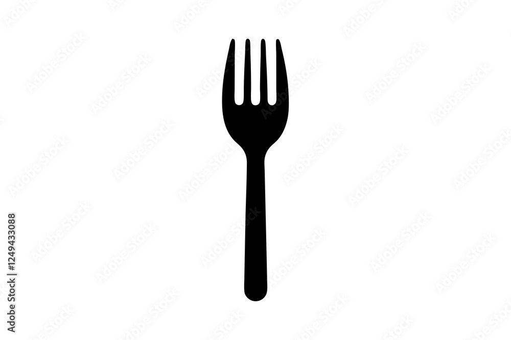 Fork Silverware Utensil for Eating Flat Vector Icon Fork Silverware Utensil for Eating Flat Vector Icon