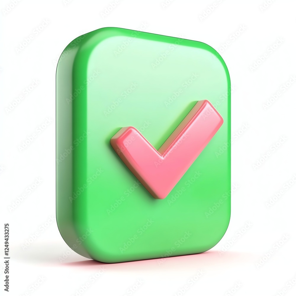 A glossy green checkmark icon symbolizing approval or correctness on a light background. A glossy green checkmark icon symbolizing approval or correctness on a light background.