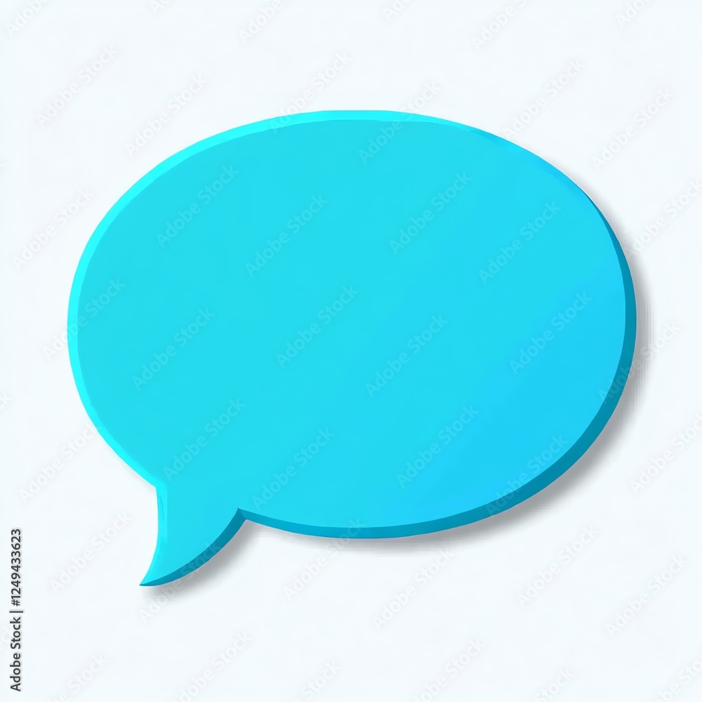 A bright blue speech bubble shape against a light background, symbolizing communication and dialogue. A bright blue speech bubble shape against a light background, symbolizing communication and dialogue.