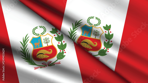National Background of Peru Featuring Two Wavy Flags