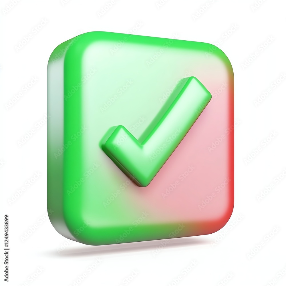 A glossy, green checkmark icon on a rounded square, symbolizing approval, completion, or a positive outcome. A glossy, green checkmark icon on a rounded square, symbolizing approval, completion, or a positive outcome.