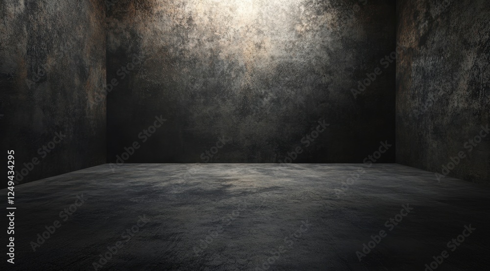 Dark, textured room interior with spotlight Dark, textured room interior with spotlight