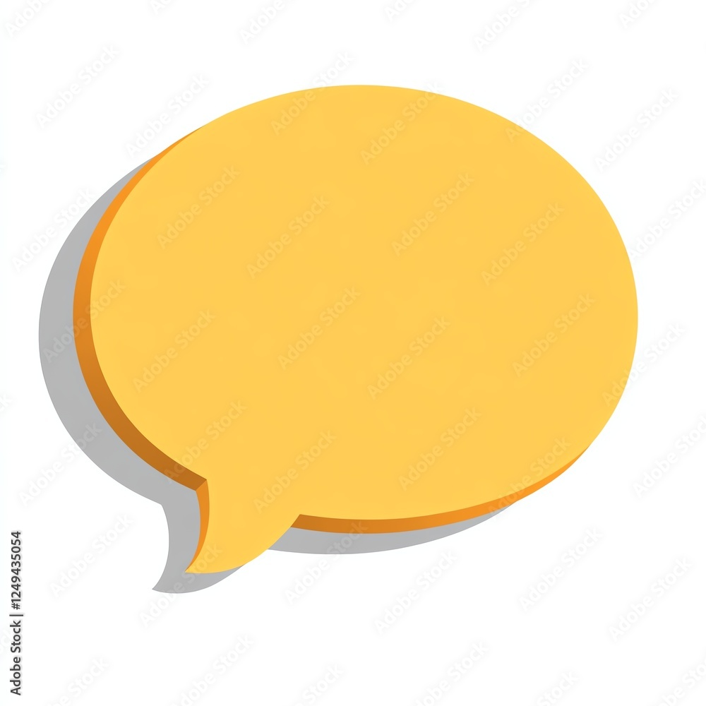 A vibrant yellow speech bubble against a white background, symbolizing communication, dialogue, and expression. A vibrant yellow speech bubble against a white background, symbolizing communication, dialogue, and expression.