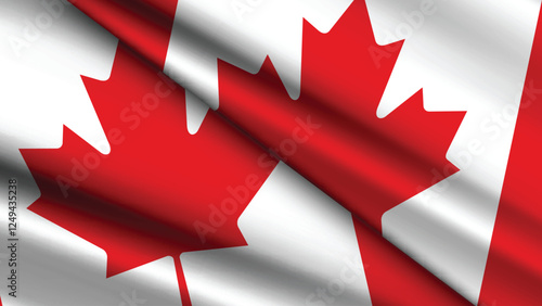 Photography National Background of CANADA Featuring Two Wavy Flags