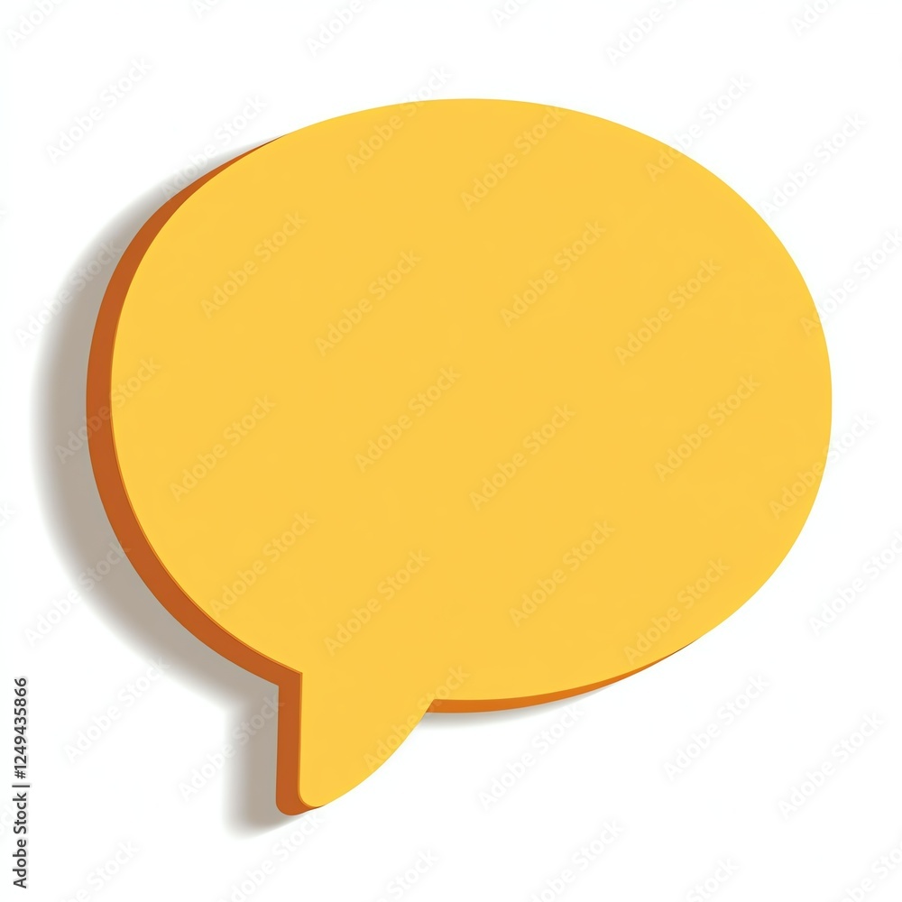 A bright yellow speech bubble icon, symbolizing communication and conversation, set against a plain background. A bright yellow speech bubble icon, symbolizing communication and conversation, set against a plain background.