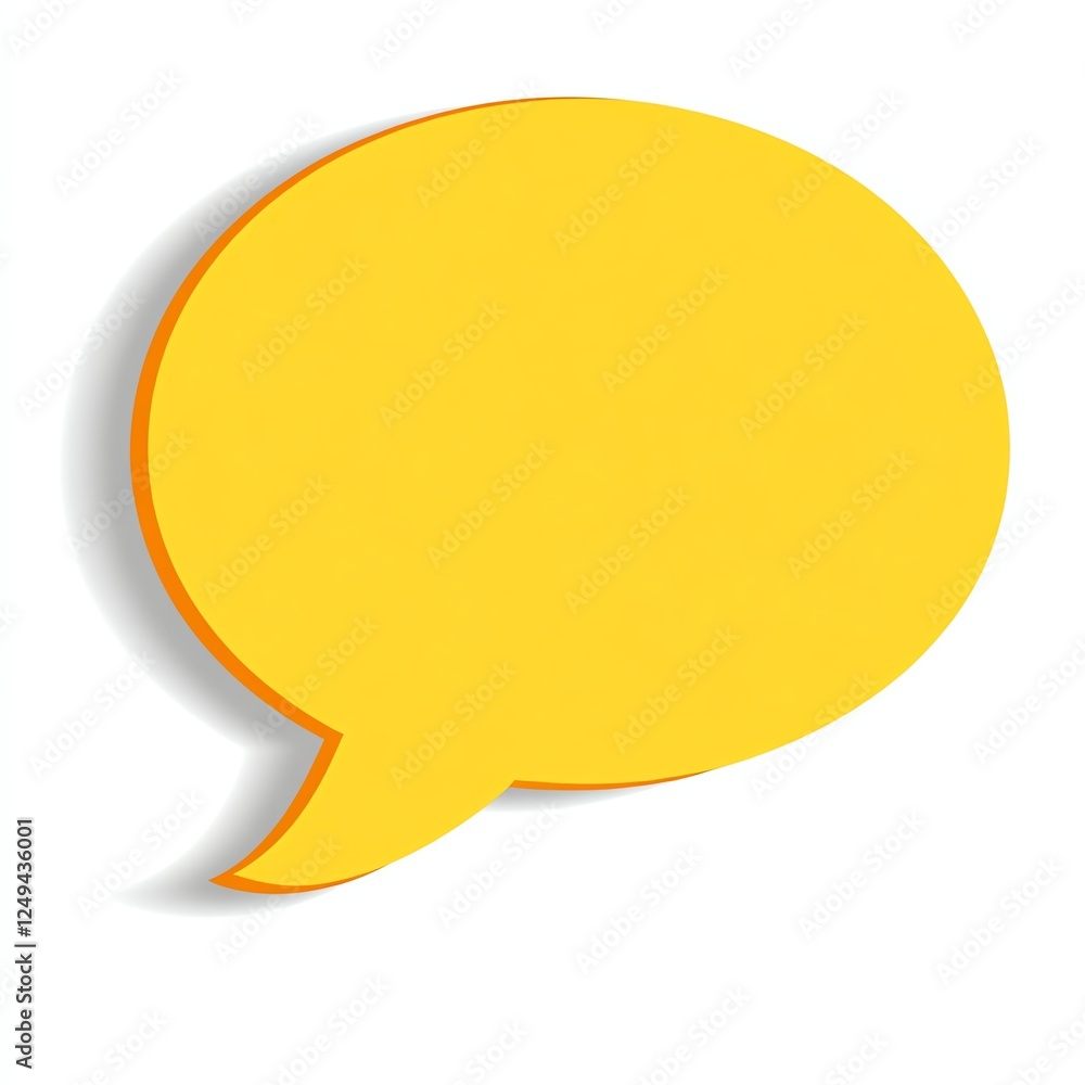 A vibrant yellow speech bubble, symbolizing communication and expression, ideal for discussions or captions.