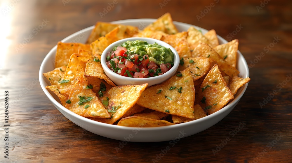 Golden Cheese Nachos with Generous Toppings Golden Cheese Nachos with Generous Toppings