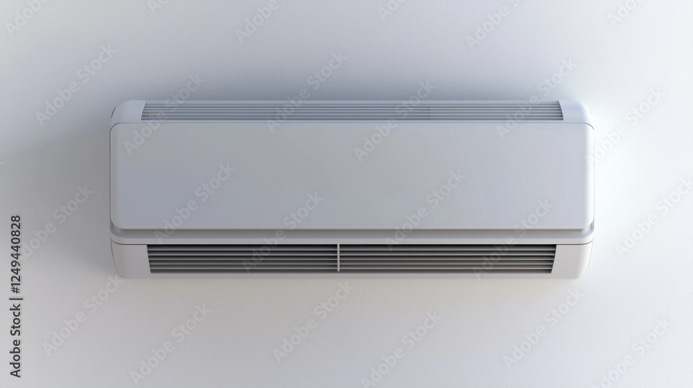 This wall-mounted air conditioner stands elegantly against a clean white backdrop, emphasizing its modern design and innovative cooling technology, ideal for contemporary living spaces This wall-mounted air conditioner stands elegantly against a clean white backdrop, emphasizing its modern design and innovative cooling technology, ideal for contemporary living spaces