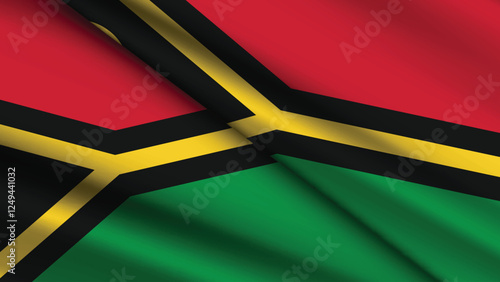 National Background of VANUATU Featuring Two Wavy Flags