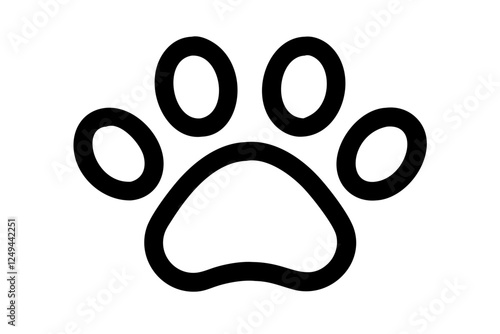 Modern Dog or Cat Paw Print Icon - Flat Design for Animal Lovers