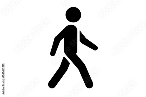 Person Walking Symbol - Flat Vector Icon for Pedestrian Signage