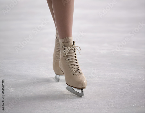 close up of ice skates