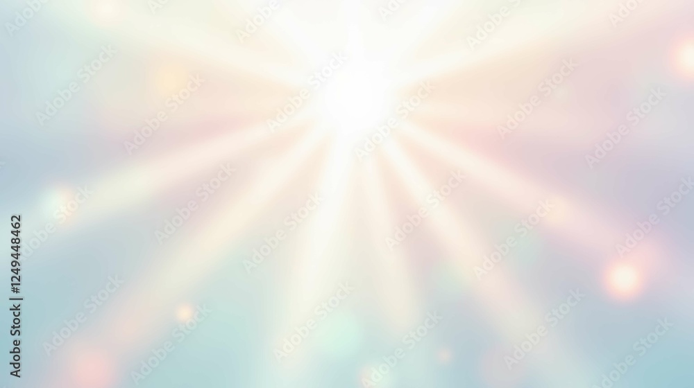 Bright Sunlight Rays Over Soft Ethereal Background with Glimmers Bright Sunlight Rays Over Soft Ethereal Background with Glimmers