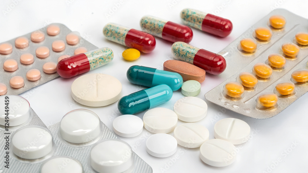 Pink and blue pills representing gender differences in healthcare or medicine Pink and blue pills representing gender differences in healthcare or medicine