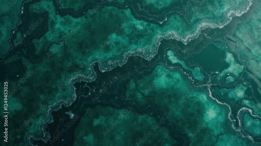 Aerial View of Abstract Turquoise Water and Natural Patterns Aerial View of Abstract Turquoise Water and Natural Patterns