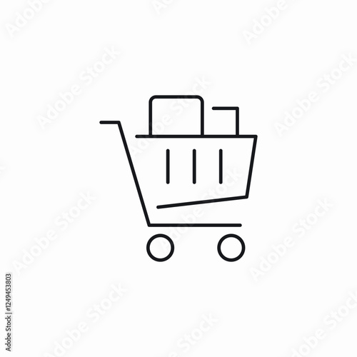 full shopping cart icon sign vector