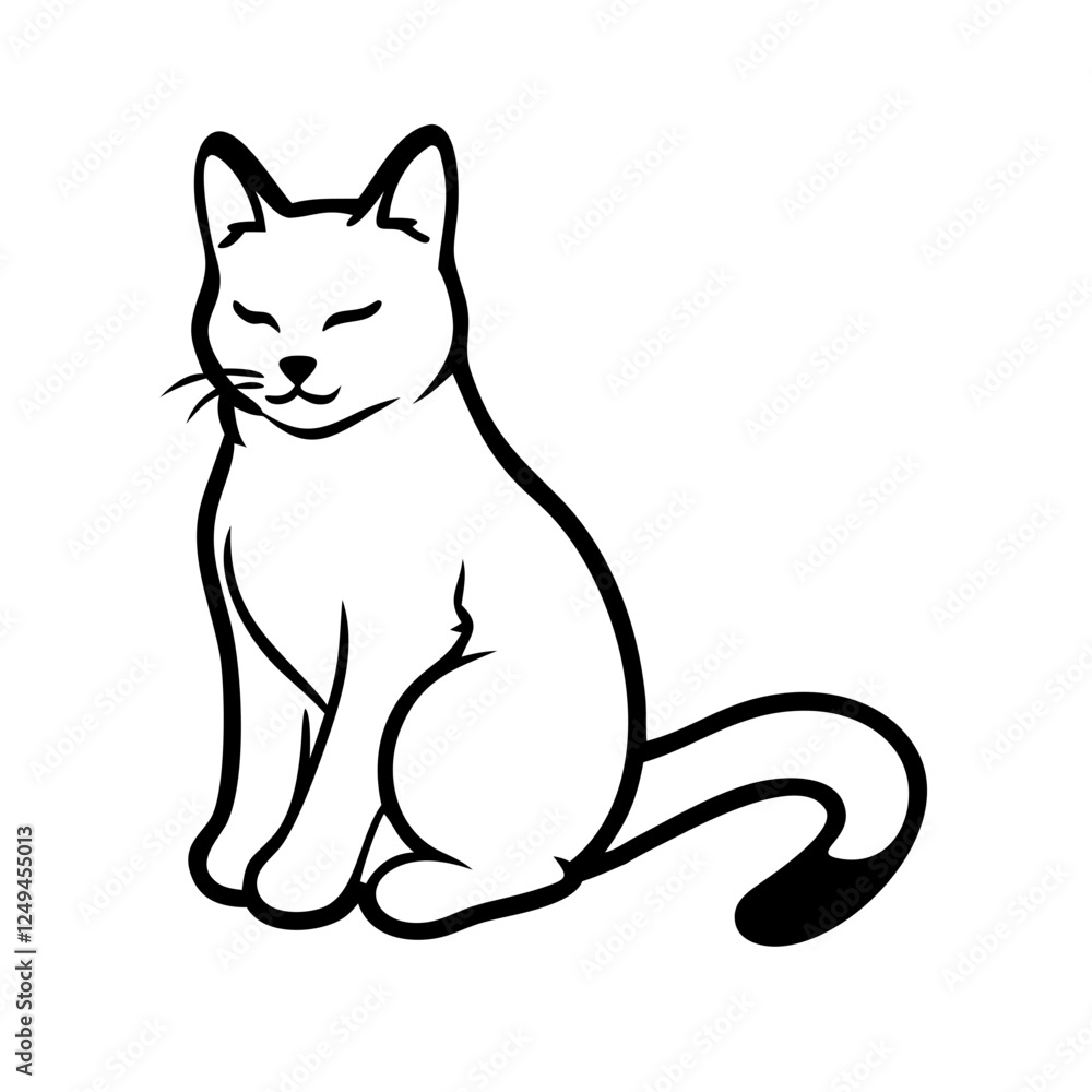 A bold and dynamic cat logo with geometric shapes, representing agility, mystery, and feline grace. A bold and dynamic cat logo with geometric shapes, representing agility, mystery, and feline grace.