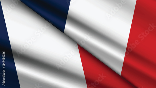 National Background of FRANCE Featuring Two Wavy Flags