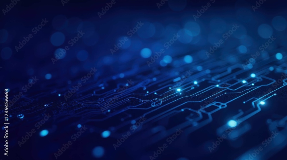 Obraz premium Abstract Blue Technology Background with Circuit Board Design
