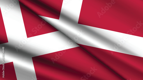 National Background of DENMARK Featuring Two Wavy Flags