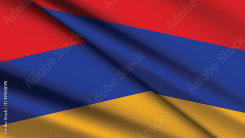 National Background of ARMENIA Featuring Two Wavy Flags