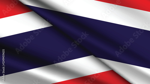 National Background of THAILAND Featuring Two Wavy Flags