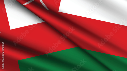 National Background of OMAN Featuring Two Wavy Flags