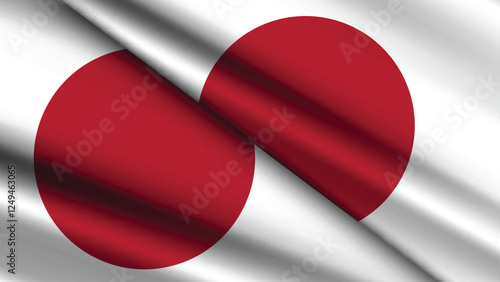 National Background of JAPAN Featuring Two Wavy Flags